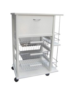 CARRELLO VESUVIO PORTAPANE CON PORTABOTTIGLIE BIANCO MASLEGNO su Tr...