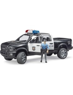 Auto Polizia RAM 2500 Bruder, Modello Scala 1:16 con Luci e Suoni, Personaggio Inclusivo, Veicolo Fuoristrada