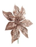 PICK POINSETTIA ADRIEL ORO ROSA H22CM su TreG Ingrosso
