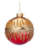 SFERA SHOW VETRO 8CM ROSSO/ORO su TreG Ingrosso