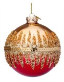 SFERA SHOW VETRO 10CM ROSSO/ORO su TreG Ingrosso