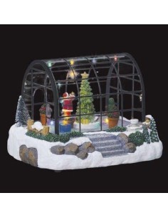 SERRA DI BABBO NATALE 143323 CON LUCI 21,5X18X16,5CM su TreG Ingrosso