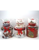 TEIERA CON TAZZA E PIATTINO DEC NATALE su TreG Ingrosso