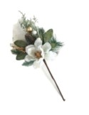RAMO 27836 FIORI CON FOGLIE 45CM BIANCO su TreG Ingrosso