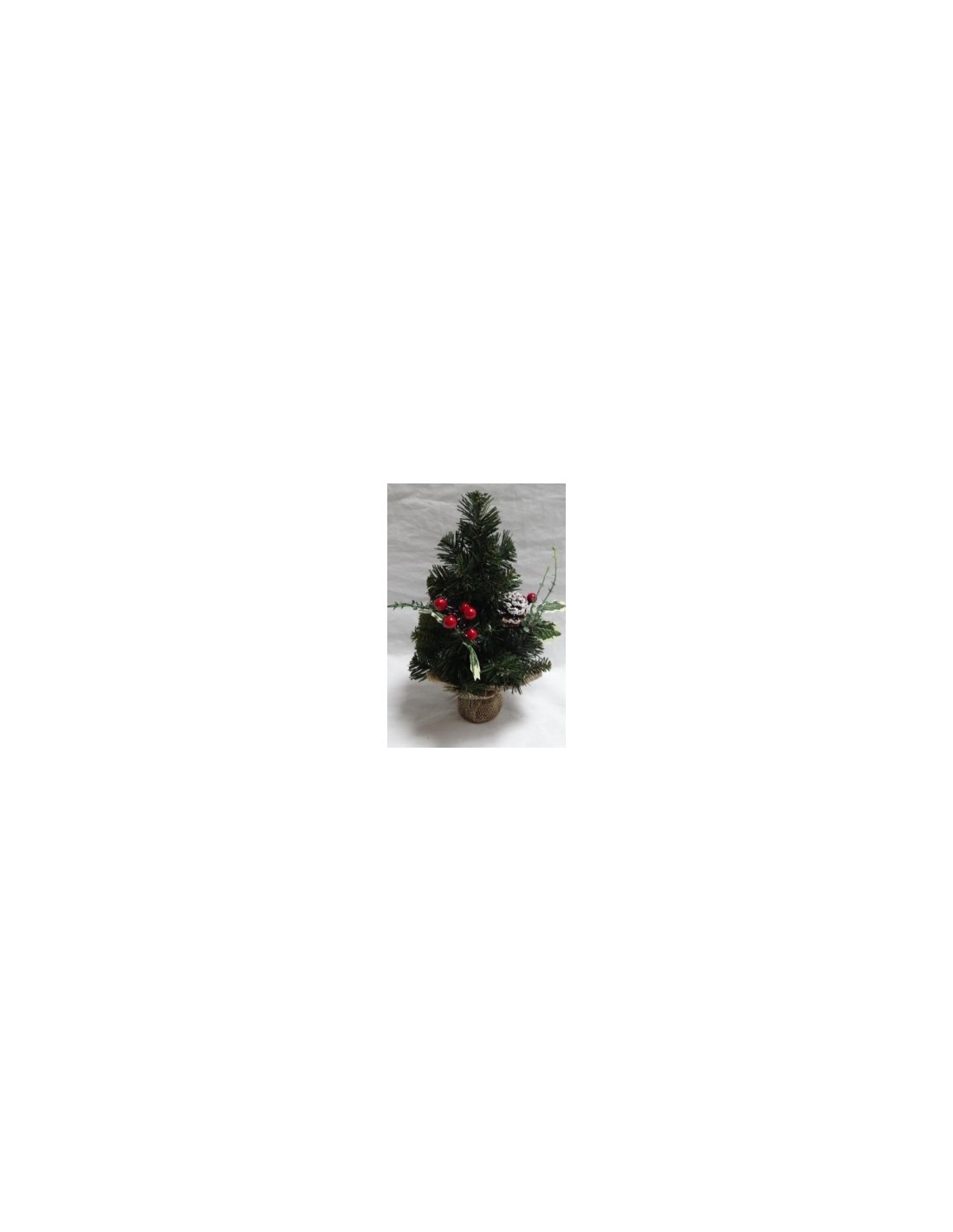 ALBERO NATALE H30CM CON BACCHE ROSSE E PIGNE su TreG Ingrosso