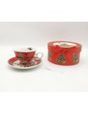 TAZZA 220CC CON PIATTINO DECORO NATALIZIO su TreG Ingrosso