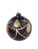 SFERA VETRO 10CM NERO/ORO su TreG Ingrosso