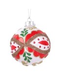 SFERA VETRO BIANCO/ROSSO 8CM su TreG Ingrosso