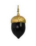 PENDENTE GHIANDA LEGNO NERO/ORO 5,5X5,5X10CM su TreG Ingrosso