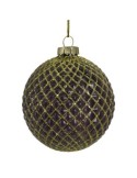 SFERA VETRO 10CM VIOLA INTRECCIO ORO su TreG Ingrosso
