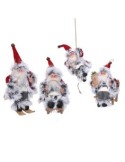 BABBO NATALE TESSUTO GRIGIO/ROSSO 18CM ASSORTITO su TreG Ingrosso