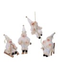 BABBO NATALE TESSUTO BIANCO/ORO 18CM ASSORTITO su TreG Ingrosso