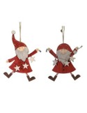 PENDENTE BABBO NATALE LEGNO ROSSO 12X17CM ASSORTITO su TreG Ingrosso