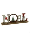 SCRITTA NOEL LEGNO 30X5X10CM NATURALE su TreG Ingrosso