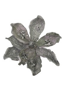 FIORE TESSUTO ARGENTO 24X27CM su TreG Ingrosso