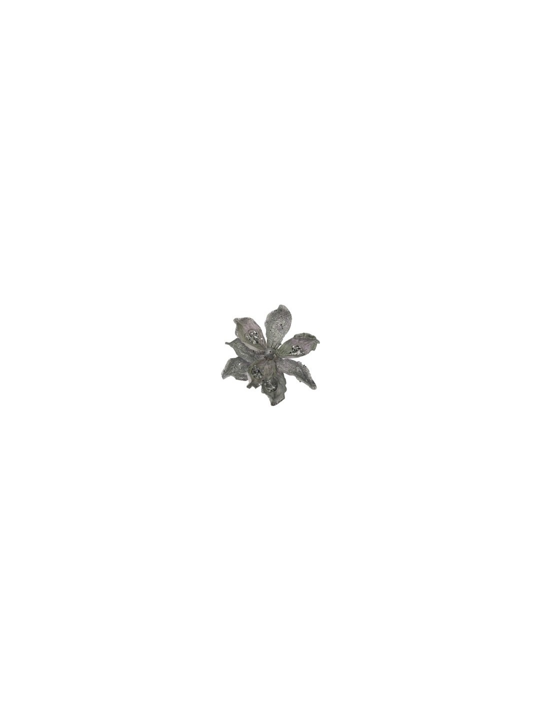 FIORE TESSUTO ARGENTO 24X27CM su TreG Ingrosso