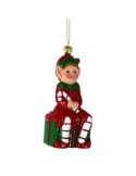 PENDENTE ELFO PLASTICA ROSSO 6,1X5X13,3CM su TreG Ingrosso