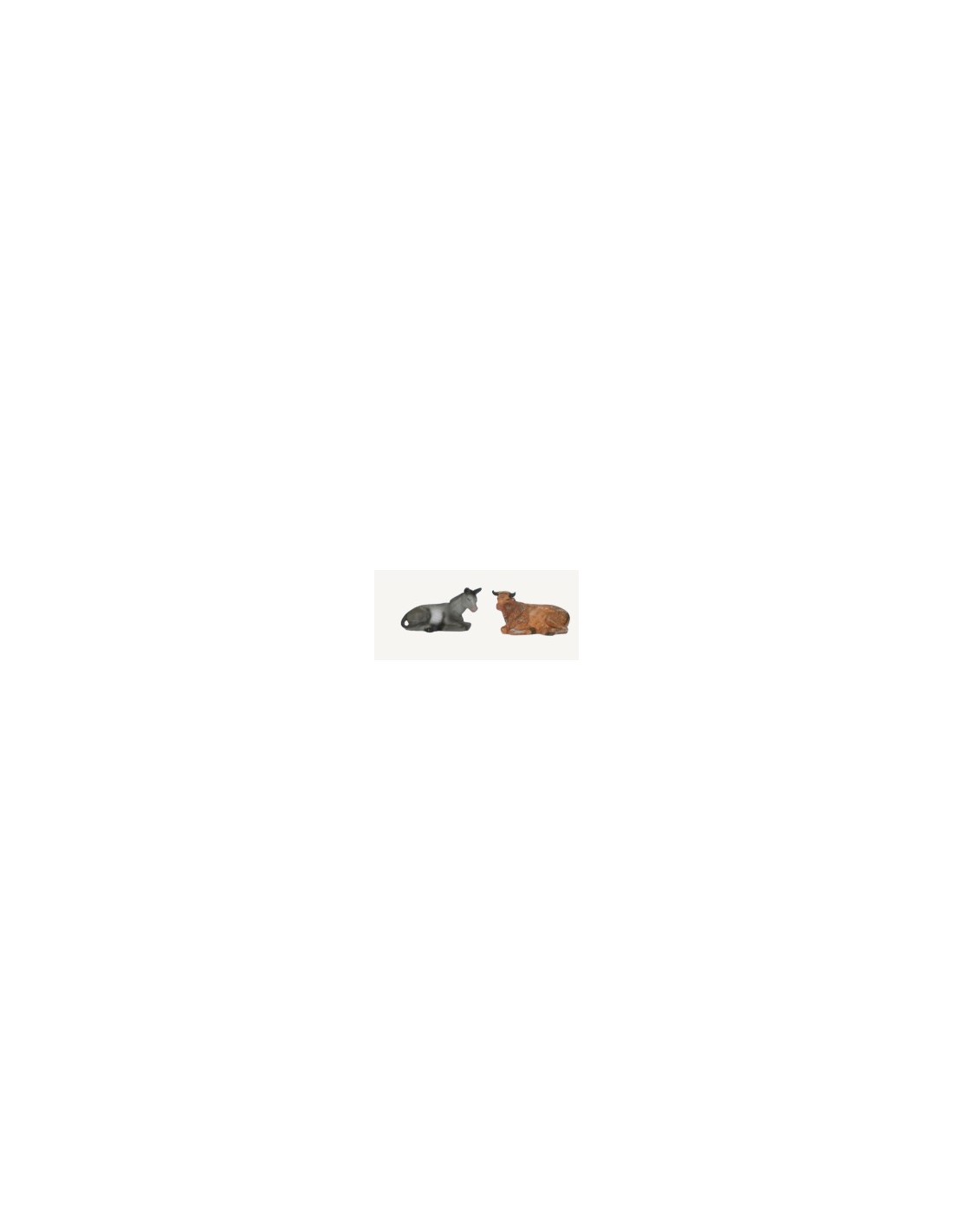 BUE E ASINO TIPO LEGNO PER NAT. CM. 10 PZ 2 SET IN BUSTA su TreG In...