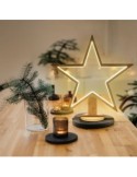 STELLA CON BASE H55CM DLW LEGNO SBIANCATO SOFT WHITE, ILLUMINAZIONE...