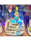 VILLAGGIO IH22CM ALBERO NATALE CON BABBO CHE LO DECORA IN MOVIMENTO...