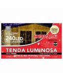 TENDA DI LUCI A 240 LED E 24 FILI DA ESTERNO EFFETTO FLASH BIANCO s...
