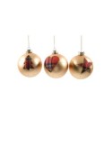 SFERA TARTAN ORO 10CM VETRO ASSORTITO su TreG Ingrosso