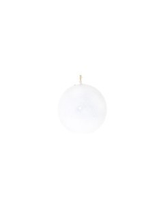 CANDELA SFERA LUCIDA BIANCO D8CM su TreG Ingrosso