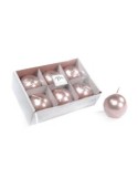SET 6 CANDELE SFERA LUCIDE ROSE GOLD D5CM su TreG Ingrosso