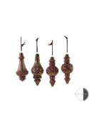 PENDENTE VETRO 14CM BURGUNDY/ORO ASSORTITO su TreG Ingrosso
