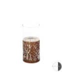PORTACANDELA TUBO MARRONE CON LED 8X20CM VETRO su TreG Ingrosso