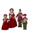 SET 4PZ FAMIGLIA NATALIZIA 70CM ROSSO SCOZZESE su TreG Ingrosso