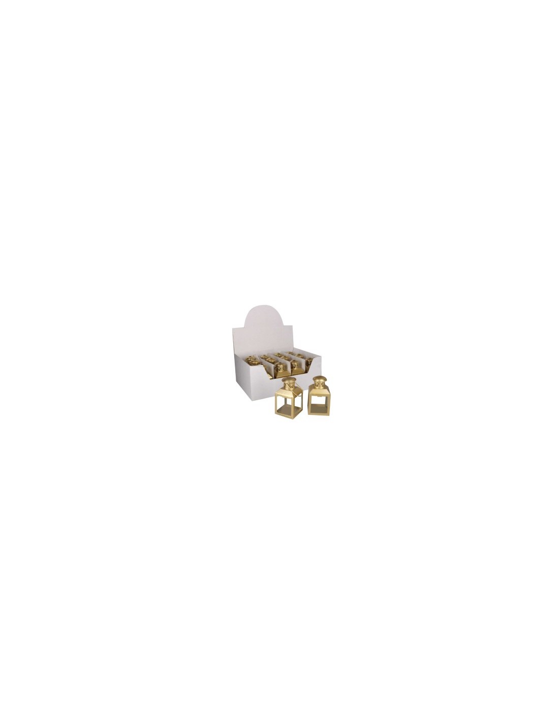 LANTERNA METALLO ORO H11CM CON TEALIGHT LED