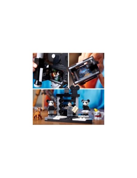 LEGO Disney Cinepresa 100° Anniversario, Set con Minifigure Topolino e Minnie, Bambi e Dumbo,  Idea Regalo 43230