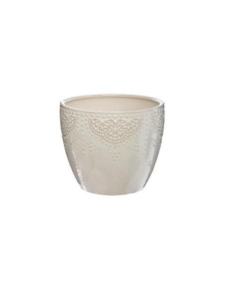 CACHEPOT 168622A 2 MISURA CREMA D25X22CM su TreG Ingrosso