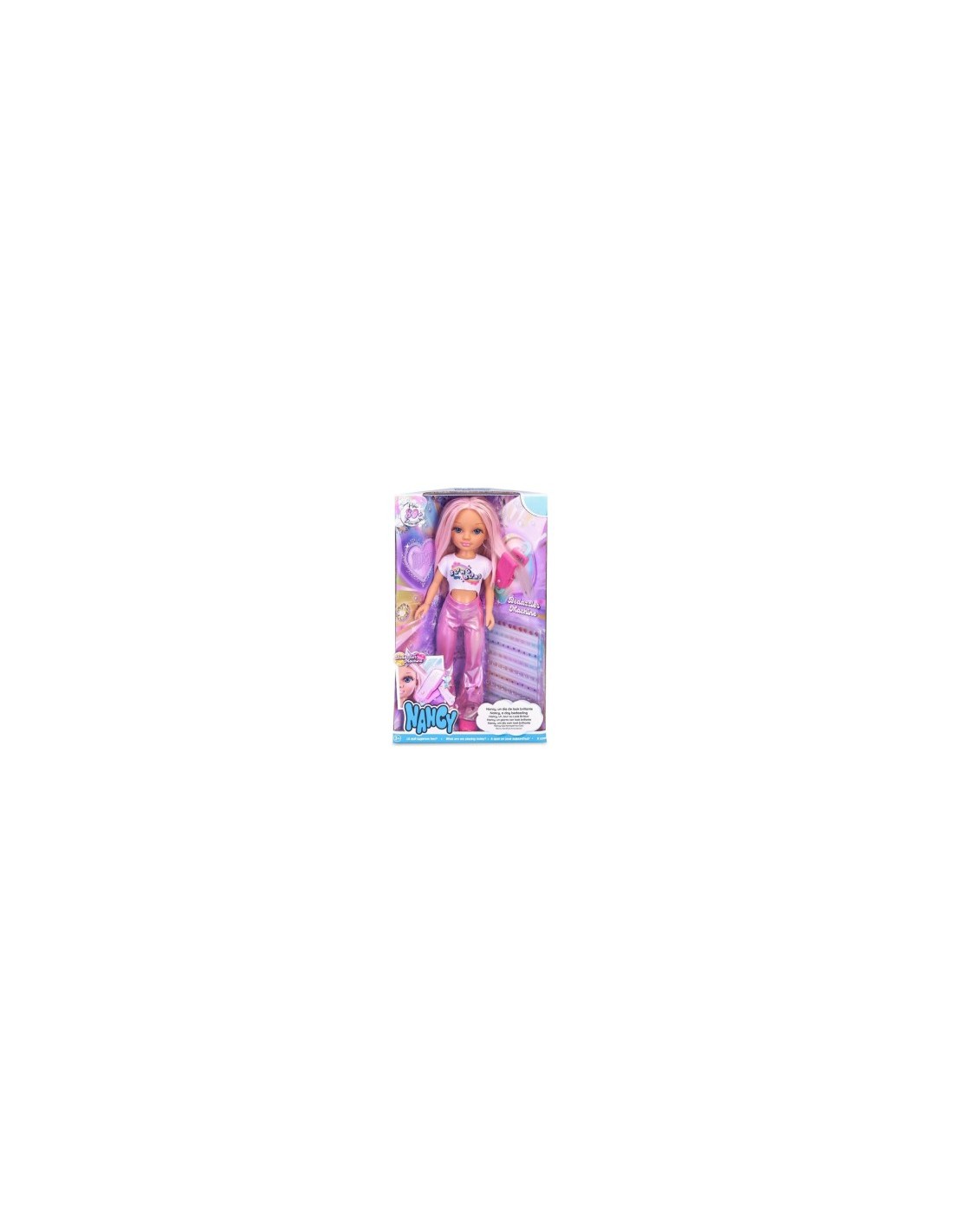 Nancy Look Brillante, Bambola Con Capelli Rosa, Accessori Per Decorare I Capelli, 80 Gemme Colorate, Bambine Dai 3 Anni, Famosa