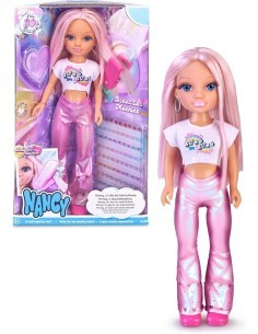 Nancy Look Brillante, Bambola Con Capelli Rosa, Accessori Per Decorare I Capelli, 80 Gemme Colorate, Bambine Dai 3 Anni, Famosa