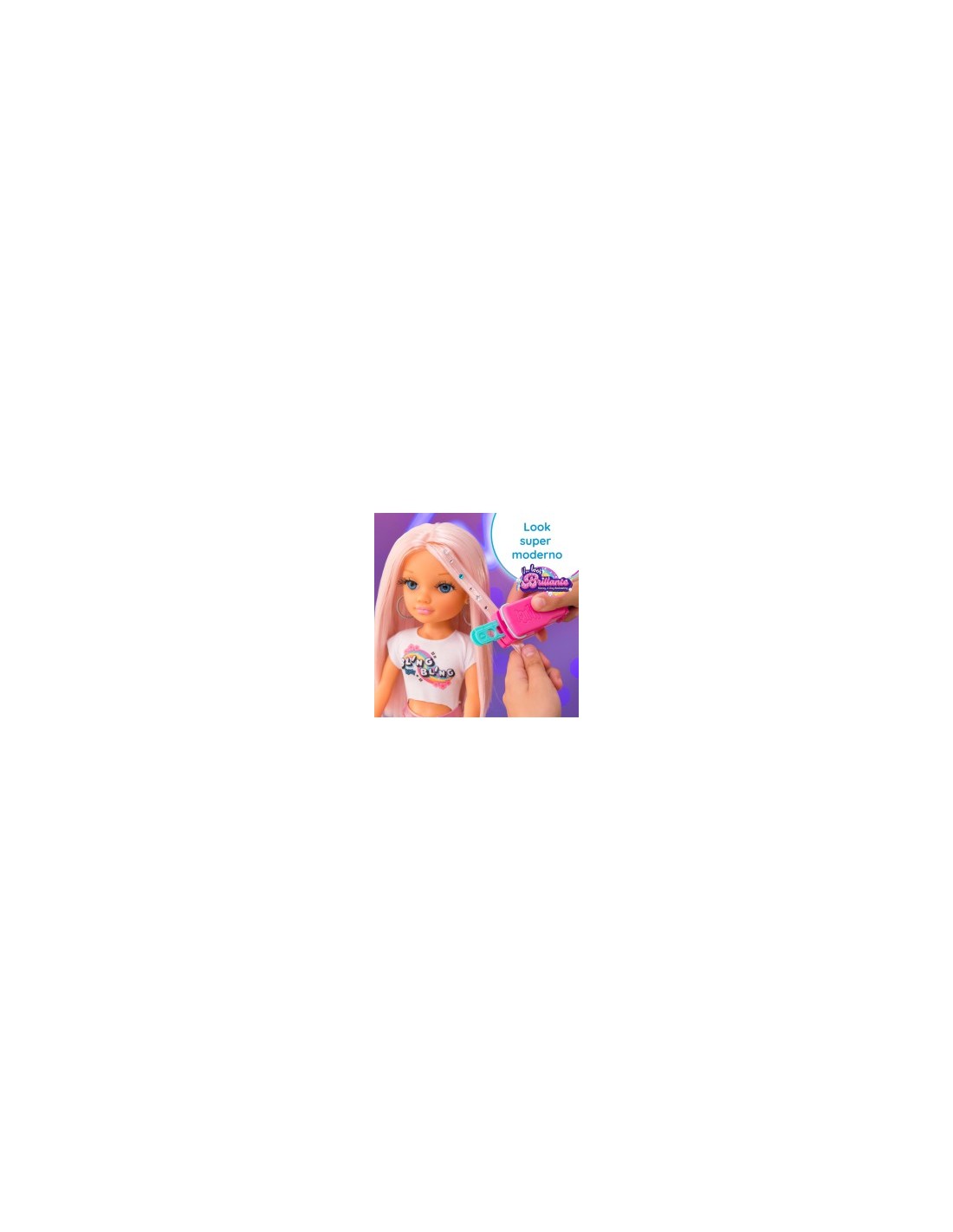 Nancy Look Brillante, Bambola Con Capelli Rosa, Accessori Per Decorare I Capelli, 80 Gemme Colorate, Bambine Dai 3 Anni, Famosa