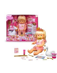Nenuco Princess, Bambola 42 cm, Capelli Biondi, Corona da Principessa, 11 Funzioni, 10 Accessori, Bambini 3 Anni+, Famosa