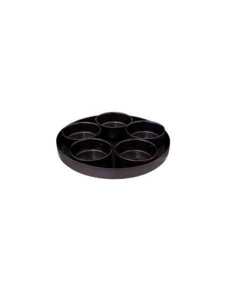 SET APERITIVO 194161A 5 CIOTOLE CON VASSOIO VETRO NERO