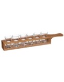 SET 6 BICCHIERI SHOT 188914 2,4CL CON SUPPORTO LEGNO