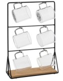 SET 6 TAZZE 188441 VETRO 10CL CON SUPPORTO METALLO