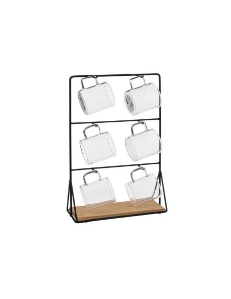 SET 6 TAZZE 188441 VETRO 10CL CON SUPPORTO METALLO