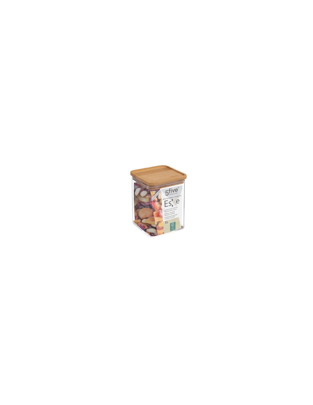 CONTENITORE 181879 QUADRATO 1LT TAPPO BAMBOO