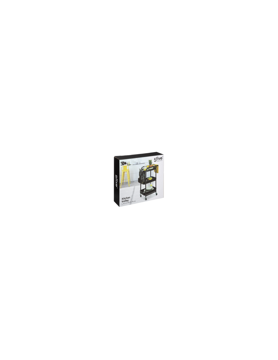 CARRELLO 167740 3 PIANI METALLO 51X30X76CM NERO