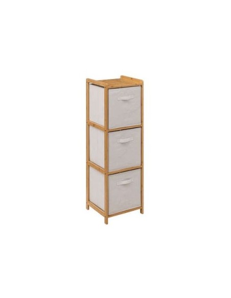 SCAFFALE 174901 BAMBOO 35X33X110CM CON 3 CESTINI PORTAOGGETTI