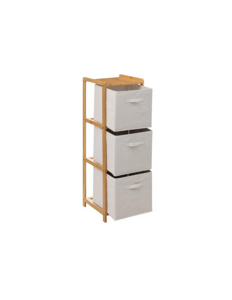 SCAFFALE 174901 BAMBOO 35X33X110CM CON 3 CESTINI PORTAOGGETTI
