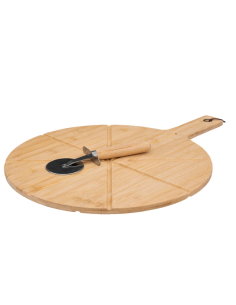 TAGLIERE PIZZA 189624 BAMBOO 37CM CON ROTELLA