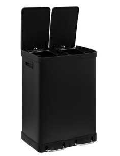 PATTUMIERA DOPPIA 186157B ARIANE 30+30LT INOX NERO
