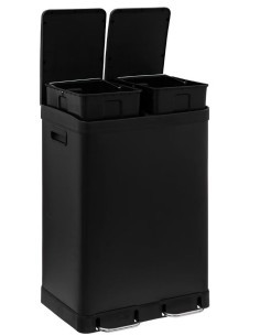 PATTUMIERA DOPPIA 186157B ARIANE 30+30LT INOX NERO