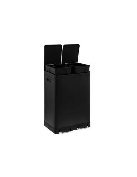 PATTUMIERA DOPPIA 186157B ARIANE 30+30LT INOX NERO